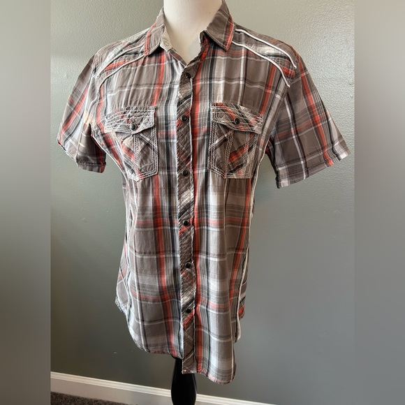 Helix‎ men’s Western shirt pearl snap buttons size M - Picture 1 of 10
